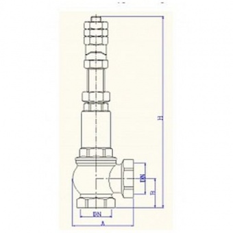Клапан предохранительный латунный угловой Ду-32 "VALTEC" VT.1831.N.07